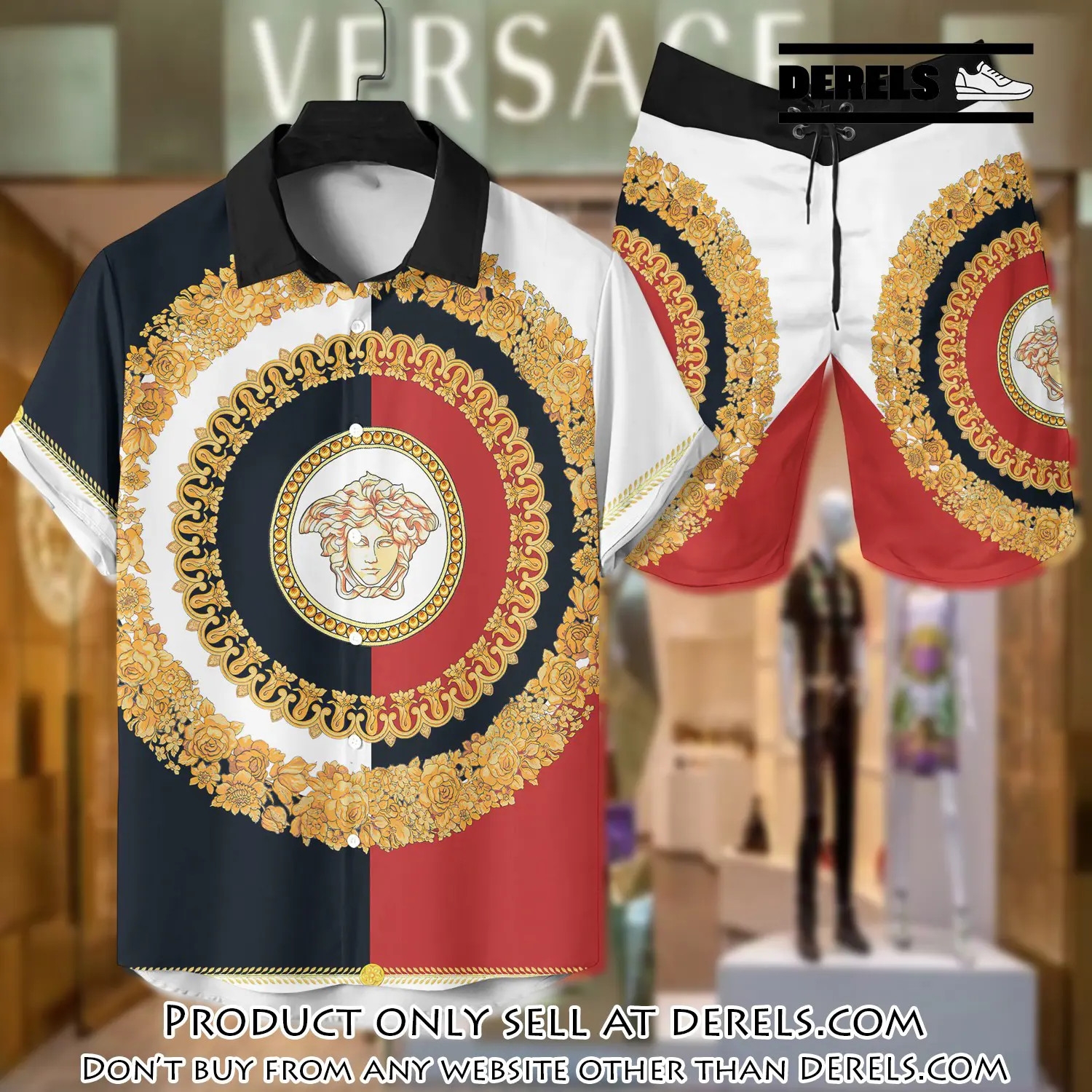 Versace luxury hawaiian shirt & short set lhs1213 dr1523980